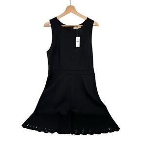 NWT LOFT Women's A-Line Black Stretch Shift Dress Size 12 Classic Church